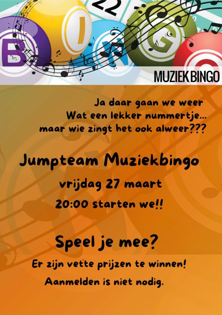 27 maart muziek bingo